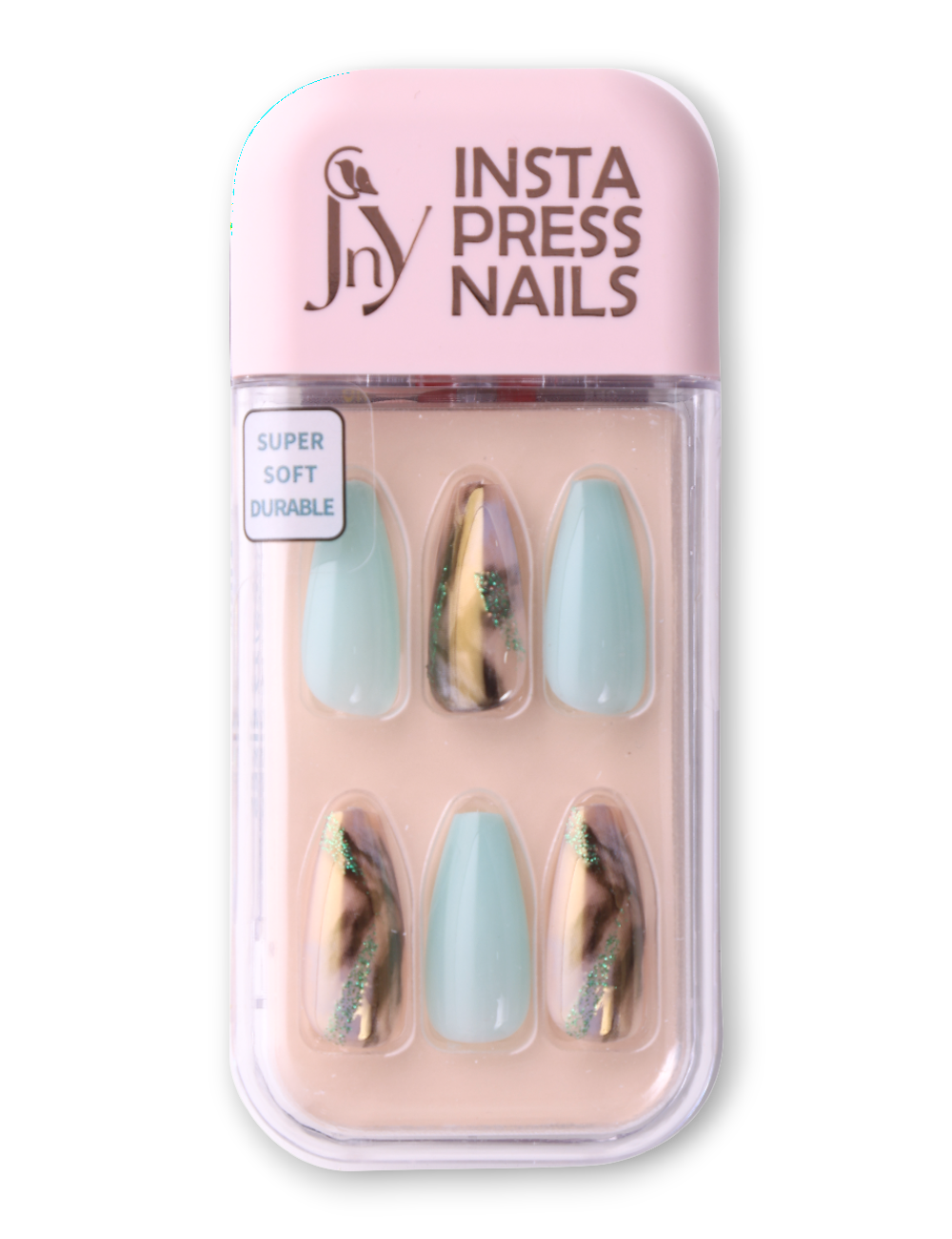 44J110 - Mint Metalic Marble - Jny Nails