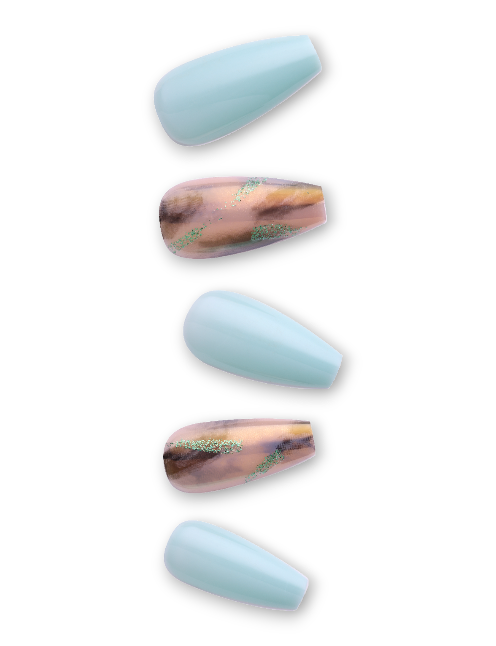 44J110 - Mint Metalic Marble1 - Jny Nails