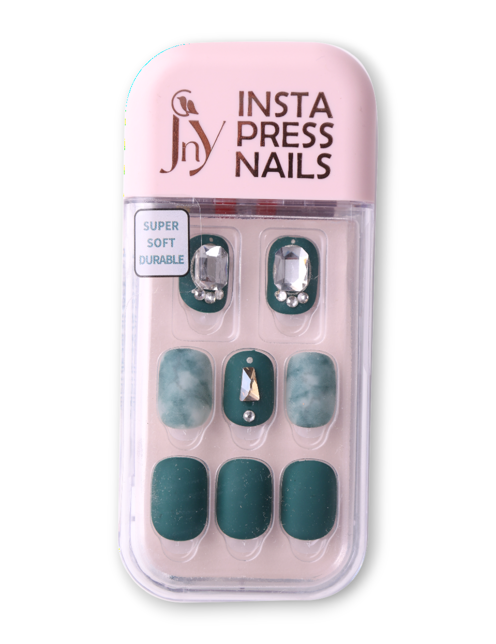 Jny Green Marble Insta Press Nails 44PG510